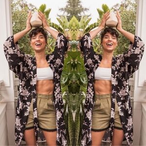 Spiritual Gangster Maya Floral Kimono Robe